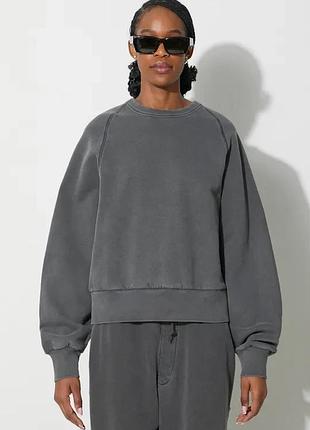 Urbanshop бавовняна кофта carhartt wip taos sweat жіноча колір сірий з капюшоном меланж i032918.654gd розмір: