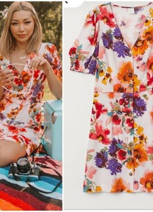 Дуже легка квіткова сукня міні h&m