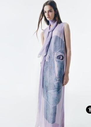 Длинное нежное платье из шифона сарафан макси zara оригинал эксклюзивное оригинальное трендовое длинное платье zara