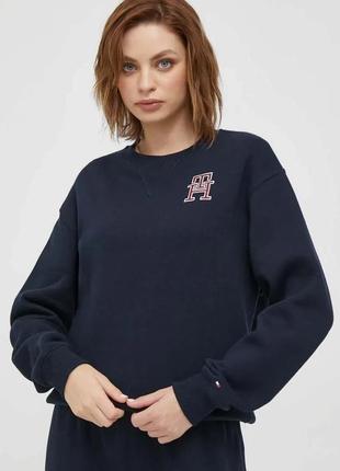 Urbanshop com ua кофта tommy hilfiger жіноча колір синій з аплікацією розміри запитуйте