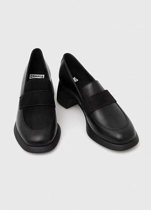 Alloriginal com ua шкіряні мокасини camper tws жіночі колір чорний на плоскому ходу k201075.004 розміри
