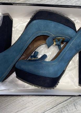 Туфлі жіночі бірюзові roccobarocco замшеві 38 р5 фото