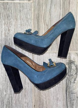 Туфлі жіночі бірюзові roccobarocco замшеві 38 р2 фото