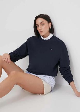 Urbanshop com ua бавовняна кофта tommy hilfiger жіноча колір синій однотонна розміри запитуйте