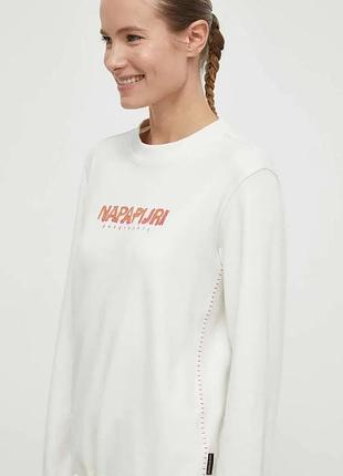 Alloriginal com ua бавовняна кофта napapijri b-kreis жіноча колір бежевий з принтом np0a4hnwn1a1 розміри
