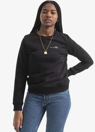 Urbanshop бавовняна кофта a.p.c. sweat item f жіноча колір чорний з принтом coeas.f27663-violet розмір: xs, s,