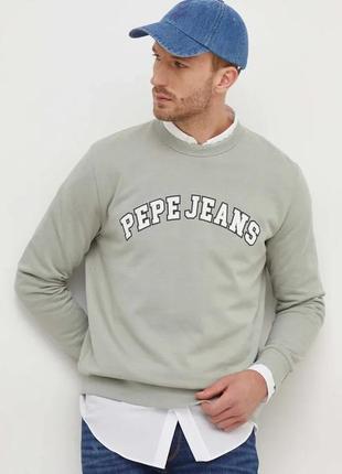 Alloriginal com ua бавовняна кофта pepe jeans raven чоловіча колір зелений з принтом розміри запитуйте