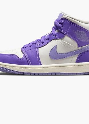 Alloriginal com ua кросівки air jordan 1 mid womens shoes white/violet bq6472-504 розміри запитуйте