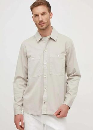 Alloriginal com ua бавовняна сорочка boss orange чоловіча колір бежевий regular класичний комір розміри