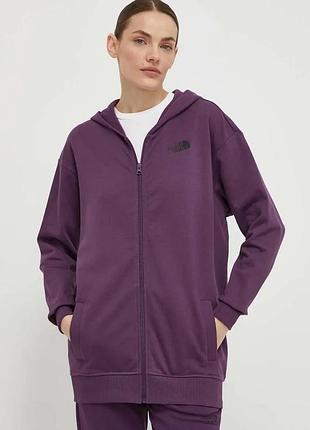 Alloriginal com ua бавовняна кофта the north face жіноча колір фіолетовий з капюшоном однотонна nf0a87e3v6v1