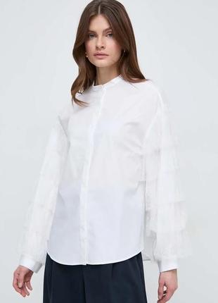 Alloriginal com ua бавовняна сорочка twinset жіноча колір білий relaxed розміри запитуйте