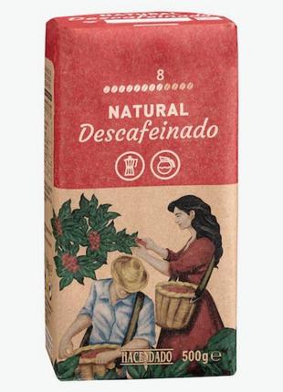 Кофе молотый без кофеина hacendado descafeinado natural 500 г