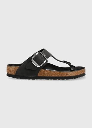 Alloriginal com ua шкіряні в'єтнамки birkenstock жіночі колір чорний на плоскому ходу 1023334-black розміри
