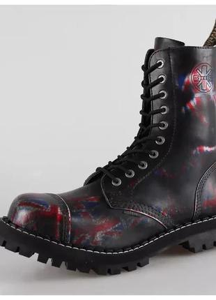 Steel черевики чоботи берці жіночі чоловічі стіли шкіра британський прапор 10 дірок 🔥