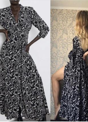 Платье рубашка макси длинное zara