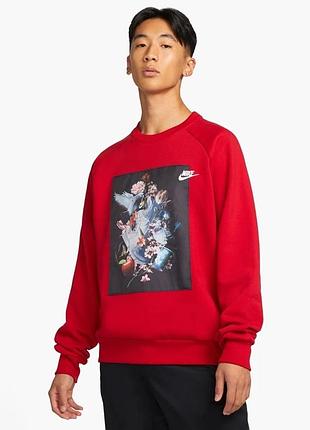 Alloriginal com ua світшот nike masterpiece pack photo print crew neck fleece sweatshirt red dd6515-687
