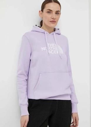Urbanshop com ua бавовняна кофта the north face жіноча колір фіолетовий з капюшоном з аплікацією nf0a55ecqzi1