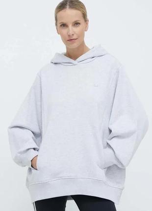 Urbanshop бавовняна кофта adidas originals hoodie жіноча колір сірий з капюшоном меланж ix2344 розмір: xxs,