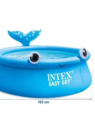 Детский бассейн intex easy set в виде "веселого кита" 183 х 51 см.6 фото