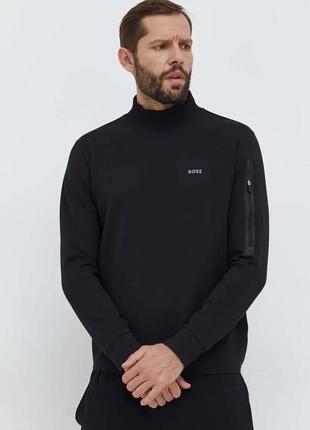 Urbanshop com ua кофта boss green чоловіча колір чорний однотонна розміри запитуйте