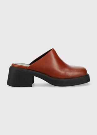 Urbanshop com ua шкіряні шльопанці vagabond shoemakers dorah жіночі колір коричневий каблук блок розміри