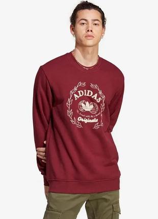 Urbanshop бавовняна кофта adidas originals graphics archive crew sweatshirt чоловіча колір червоний візерунок