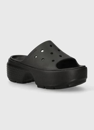 Alloriginal com ua шльопанці crocs stomp slide жіночі колір чорний на платформі 209346 розміри запитуйте