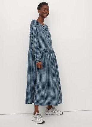 Вільна картата сукня міді h&m