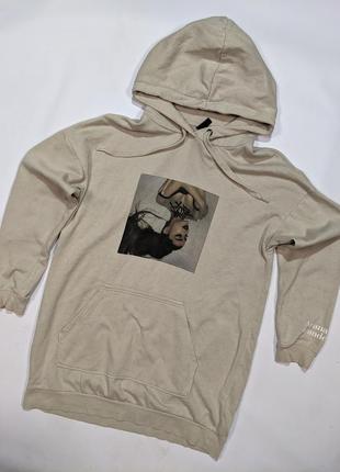 Оверсайз oversize удлиненное женское худи h&m feat ariana grande оверсайз oversize