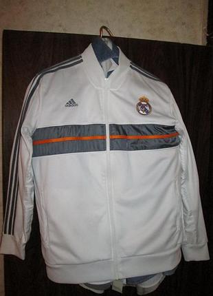 Куртка adidas real madrid белая, гимновая, большая скидка