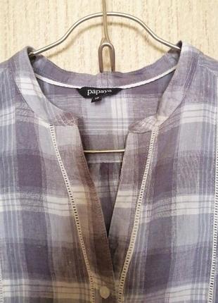 Рубашка,, papaya "", льненная. 4