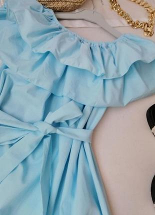 Сукня 100% натуральна тканина хлопа двоярусу волана розмір універсальний 42 46 різні кольори2 фото