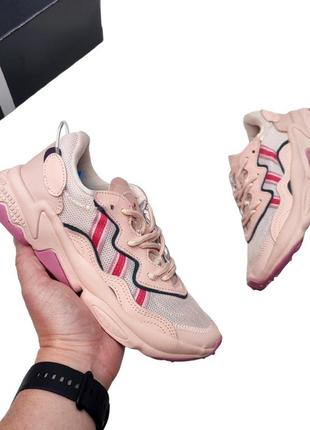 Жіночі кросівки adidas ozweego рожеві7 фото