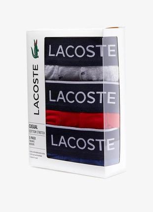 Набір трусів шортів чоловічий, боксери lacoste 5h3411-w3t xl 3 шт оригінал
