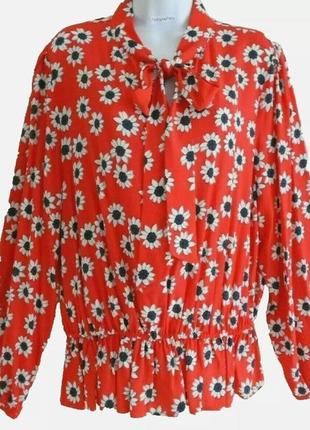 Брендовая красивая нарядная блуза marks&spenser collection вискоза цветы этикетка