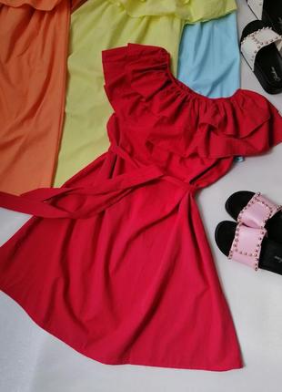 Сукня 100% натуральна тканина хлопа двоярусу волана розмір універсальний 42 46 різні кольори8 фото