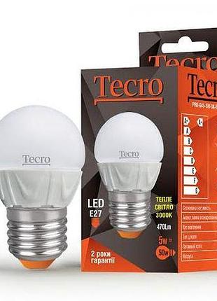 Лампа світлодіодна tecro 5w e27 3000k (pro-g45-5w-3k-e27)