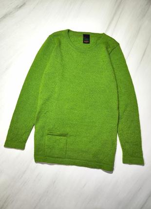 Неймовірний соковито -салатовий светр зі 100% альпаки