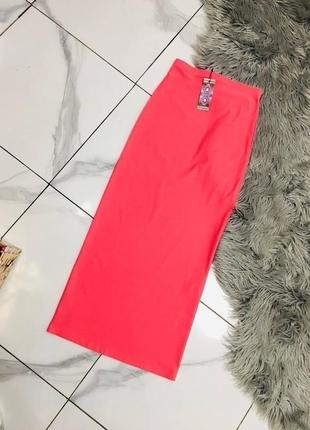Коралова нова максіспідниця boohoo м #3112