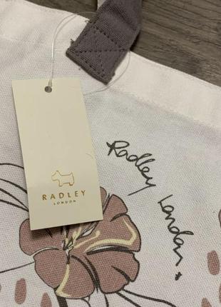 Класна сумка шопер radley із цупкого котону (100% котон).5 фото