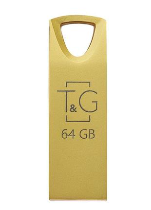 Флеш-накопичувач usb 64gb t&g 117 metal series gold (tg117gd-64g)