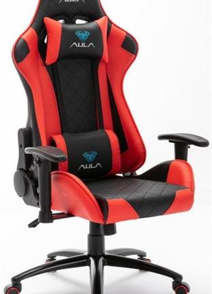 Крісло для геймерів aula f1029 gaming chair black/red (6948391286181)5 фото