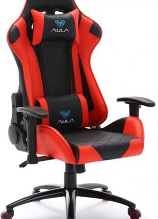 Крісло для геймерів aula f1029 gaming chair black/red (6948391286181)2 фото