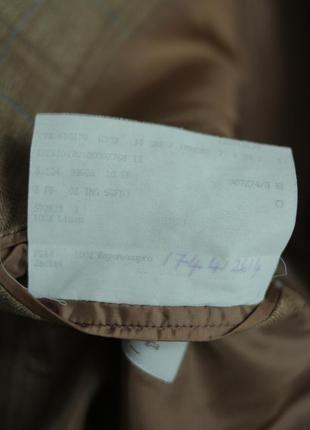 Ermenegildo zegna льняной пиджак мужской коричневый бежевый горчичный burberry burberrys лен 52 l xl на 3 пуговицы9 фото