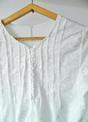 Белое платье с вышивкой свадебное в стиле бохо британия джейн остен под винтаж цветы свободного кроя трапеция для беременных4 фото