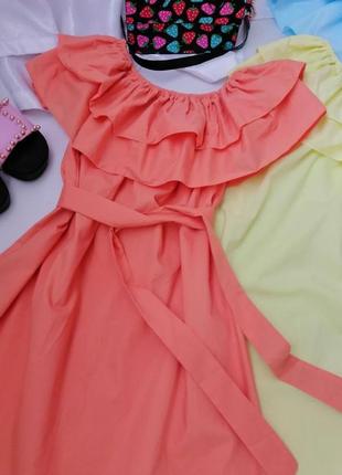 Сукня 100% натуральна тканина хлопа двоярусу волана розмір універсальний 42 46 різні кольори5 фото