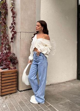 Фирменный молочный кардиган оверсайз бренд h&m размер с/м