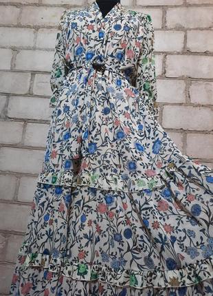 Дуже гарна сукня міді  квітковий принт1 фото