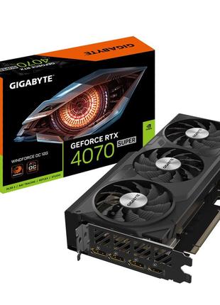 Відеокарта gf rtx 4070 super 12gb gddr6x windforce oc gigabyte (gv-n407swf3oc-12gd)