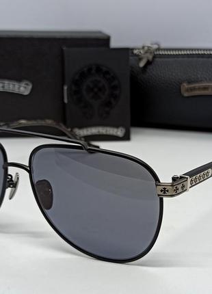 Chrome hearts preyank чоловічі сонцезахисні окуляри краплі чорні в чорно сріблястому металі